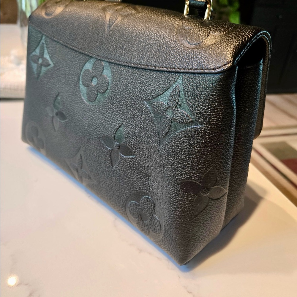 Louis Vuitton Madeleine Black Embossed Leather Top-Handle Satchel-Gold Hardware - Picture 7 of 16